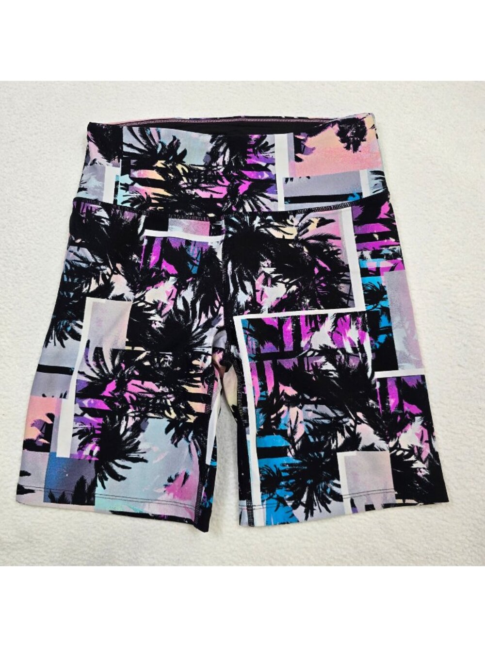 Calvin Klein Small Womens Performance Shorts Multi-Color Tropical Stretch